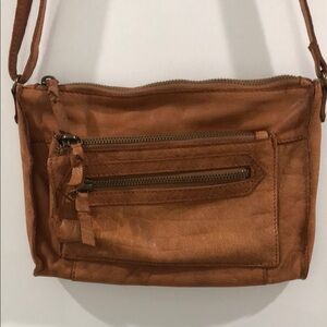 Day & Mood Anni Crossbody Bag Anthropologie Brown Leather Double Zipper Handbag